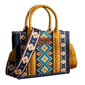 Wrangler Yellow and Blue Ethnic Tote Bag
